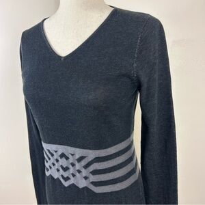 Aventura Womens Small Organic Cotton Sweater Sheath Dress Tribal Minimalist Midi